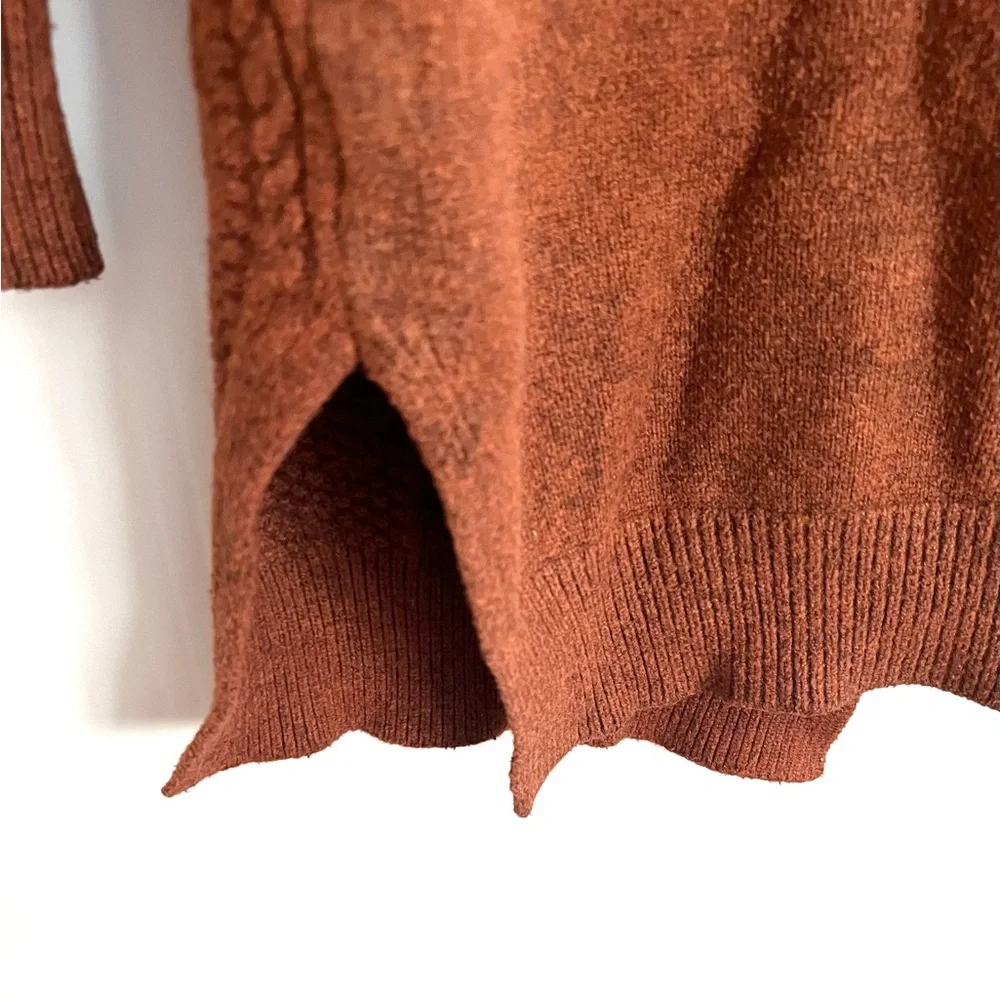 Victoria Women’s Brown/Rust  colored Knit Open Front Cardigan Sweater One size - Picture 7 of 8